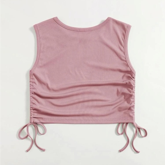Plus Drawstring Side Rib-knit Tank Top - Picture 2 of 3